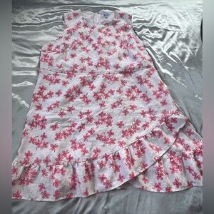 Draper James Cream Wrap Midi Skirt with Asymmetrical Ruffles